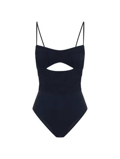 Peony Women's Ruched Cut-out One-piece Swimsuit In Black