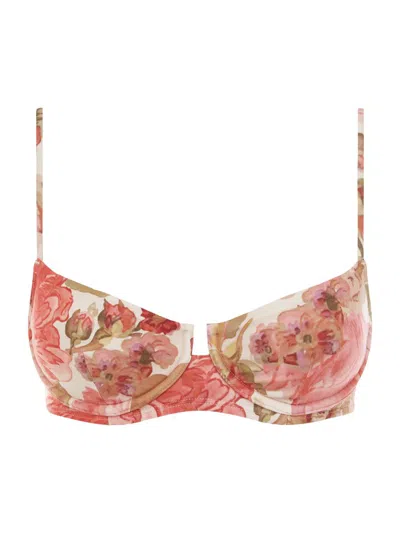 Peony Women's Tapestry Everlasting Floral Balconette Bikini Top In Pink