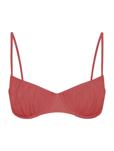 Peony Women's Tapestry Everlasting Ruched Balconette Bikini Top In Pink