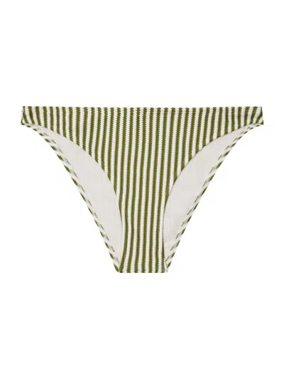 Peony Women's Tapestry Staple Striped Bikini Bottom In Green