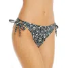 Peony Womens Tie Side Floral Swim Bottom Separates In Green