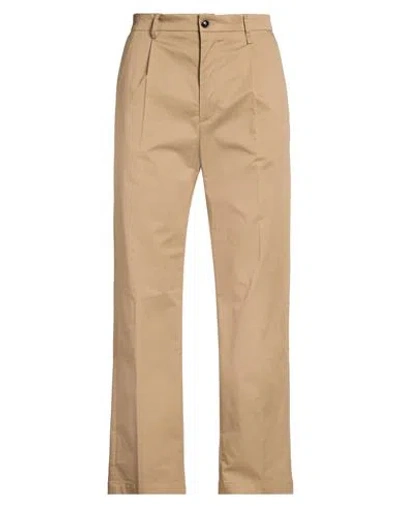 People (+)  Man Pants Camel Size 34 Cotton, Elastane In Nude