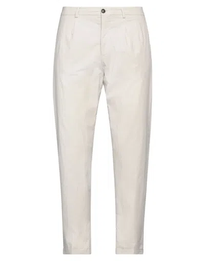 People (+)  Man Pants Light Grey Size 32 Cotton, Elastane In Grey