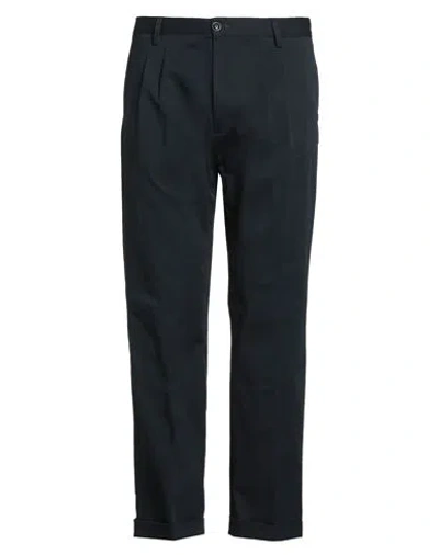 People (+)  Man Pants Navy Size 36 Cotton, Elastane In Blue