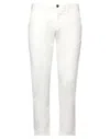 People (+)  Man Denim Pants Blue Size 33 Cotton, Elastane In White