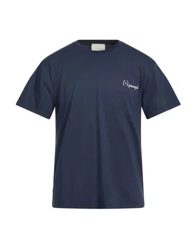 People (+)  Man T-shirt Midnight Blue Size S Cotton