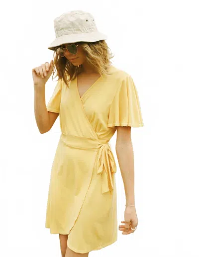 People Of Leisure Buena Vista Wrap Dress In Yellow