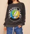 People Of Leisure Greatful Dead Dancing Bears Crewneck Sweatshirt In Washed Black In Black