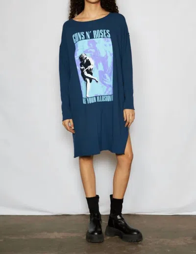 People Of Leisure Guns N Roses Illusion Slit Dress In Blue