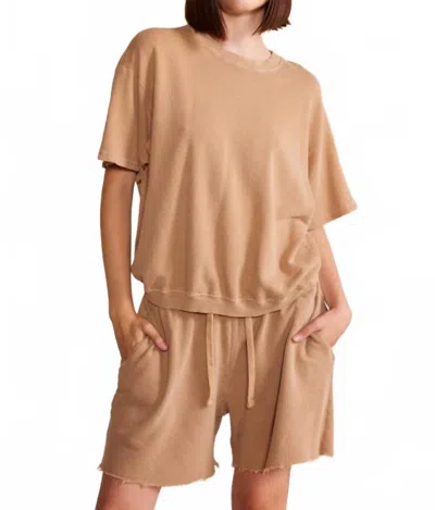 People Of Leisure Harmony Short Sleeve Crewneck In Camel In Brown