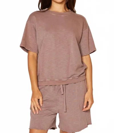 People Of Leisure Harmony Short Sleeve Crewneck In Desert Rose In Brown