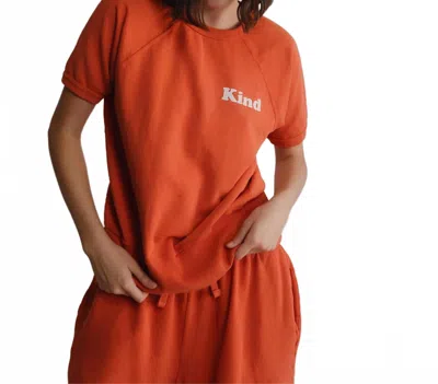 People Of Leisure Kind Raglan Tee In Classic Red In Orange