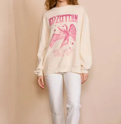 People Of Leisure Led Zeppelin 1977 Star Struck Sweatshirt In Cream