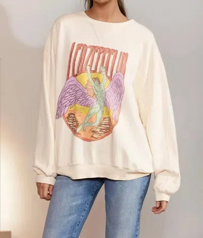 People Of Leisure Led Zeppelin Sage Swan Sweatshirt In Cream In White