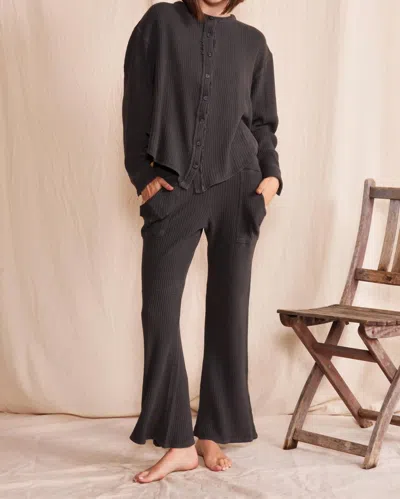 People Of Leisure Lotus Waffle Pant In Vintage Black