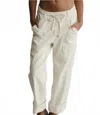 People Of Leisure Malibu Drawstring Pant In White In Neutral