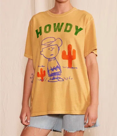 People Of Leisure Peanuts Cowboy Charlie Tee In Mustard