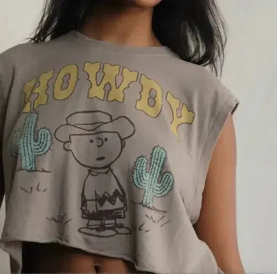 People Of Leisure Peanuts "howdy" Tank In Grey