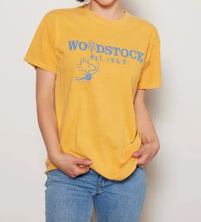 People Of Leisure Peanuts Woodstock 1969 Tee In Marigold
