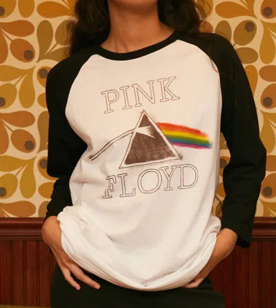 People Of Leisure Pink Floyd Long Sleeve Baseball Tee In Black/white In Multi