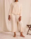 People Of Leisure Quinn Waffle Top In Ecru
