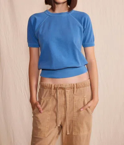 People Of Leisure Raglan Short Sleeve Top In French Blue In Multi