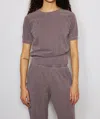 People Of Leisure Raglan Short Sleeve Top In Mauve