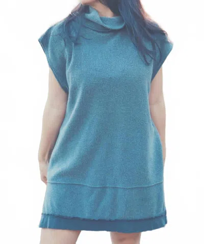 People Of Leisure Reversible Plush Dress In Black In Blue
