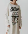 People Of Leisure Rolling Stones Flower Power Dress In Ivory