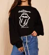 People Of Leisure Rolling Stones London Raglan Sweatshirt In Black In Black