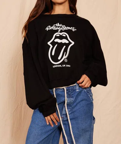 People Of Leisure Rolling Stones London Raglan Sweatshirt In Black