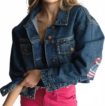 People Of Leisure Rolling Stones Sweet Virgnia Denim Jacket In Blue