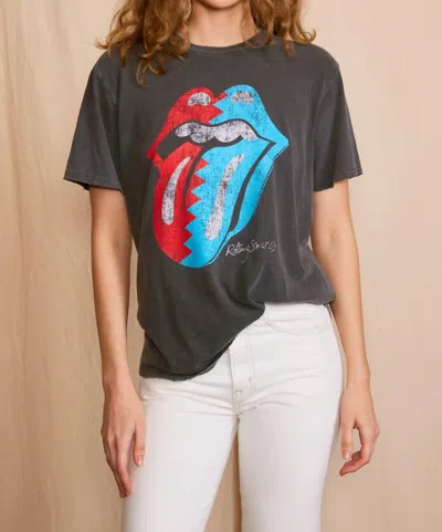 People Of Leisure Rolling Stones Vintage Tee In Vintage Black
