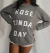 People Of Leisure Rosé Kinda Day Pullover In Heather Grey