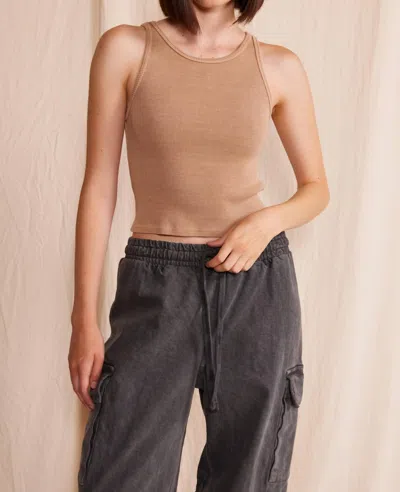People Of Leisure Sage Rib Tank Top In Camel