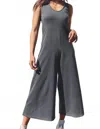 People Of Leisure Sunset Wide Leg Jumpsuit In Vintage Black In Gray
