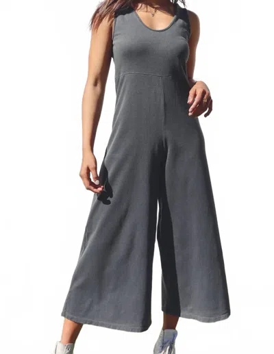 People Of Leisure Sunset Wide Leg Jumpsuit In Vintage Black In Gray