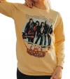 People Of Leisure Upcycle Dream On Aerosmith Sweater In Honey In Yellow