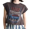 People Of Leisure Women's Lainey Wilson Heart Like A Truck Crop Top In Vintage Black In Black