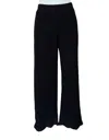 People Of Leisure Women's Maine Waffle Pants In Dark Black In Black