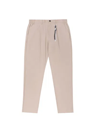 People Of Shibuya Beige Trousers With Elastic In Neutral