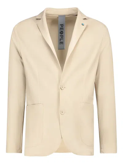 People Of Shibuya Button-fastening Blazer In Neutral