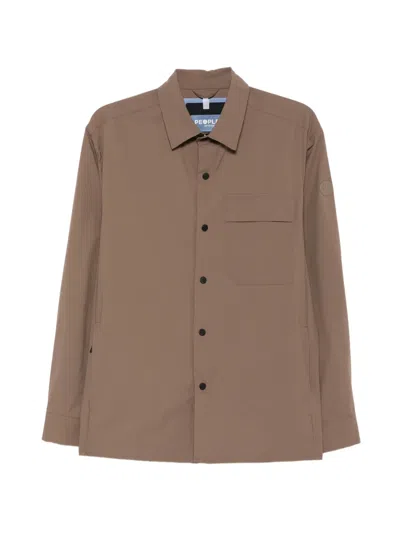 People Of Shibuya Flap-pocket Shirt Jacket In Brown