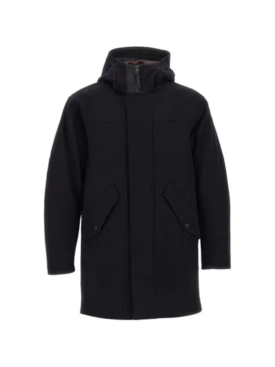 People Of Shibuya Hooded Felted Coat In Multi