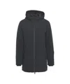 People Of Shibuya Insulated Hooded Casual Jacket With Double-slider Zipper In Black