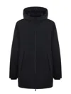 People Of Shibuya Insulated Hooded Casual Jacket With Double-slider Zipper In Black
