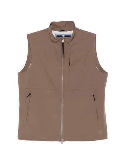 People Of Shibuya Logo-patch Gilet In Brown