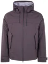 People Of Shibuya Hooded Logo-plaque Jacket In Brown