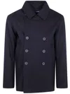 People Of Shibuya Osore Double-breasted Peacoat In Blue