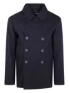 People Of Shibuya Osore Double-breasted Peacoat In Blue